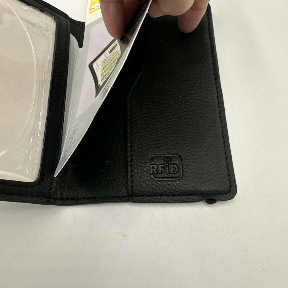 Open Story Passport Cover RFID Protection Black Faux Leather Air Travel Security